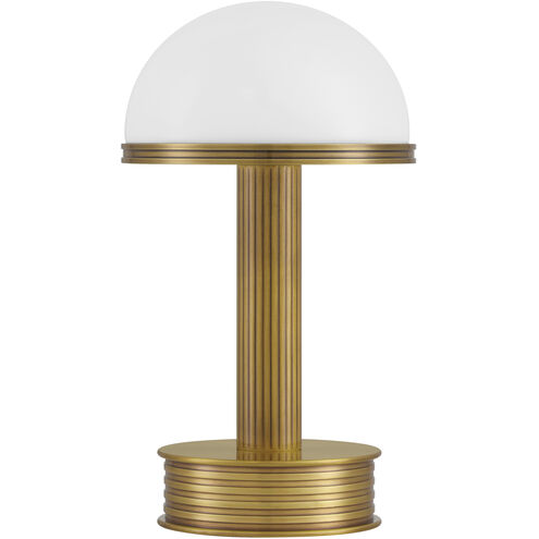 Promenade 10.25 inch 1.5 watt Antique Brass/Milk Cordless Table Lamp Portable Light