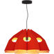 Victoria 29.5 inch Red Pendant Ceiling Light in Red/Ash