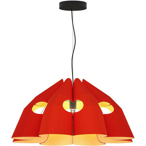 Victoria 29.5 inch Red Pendant Ceiling Light in Red/Ash