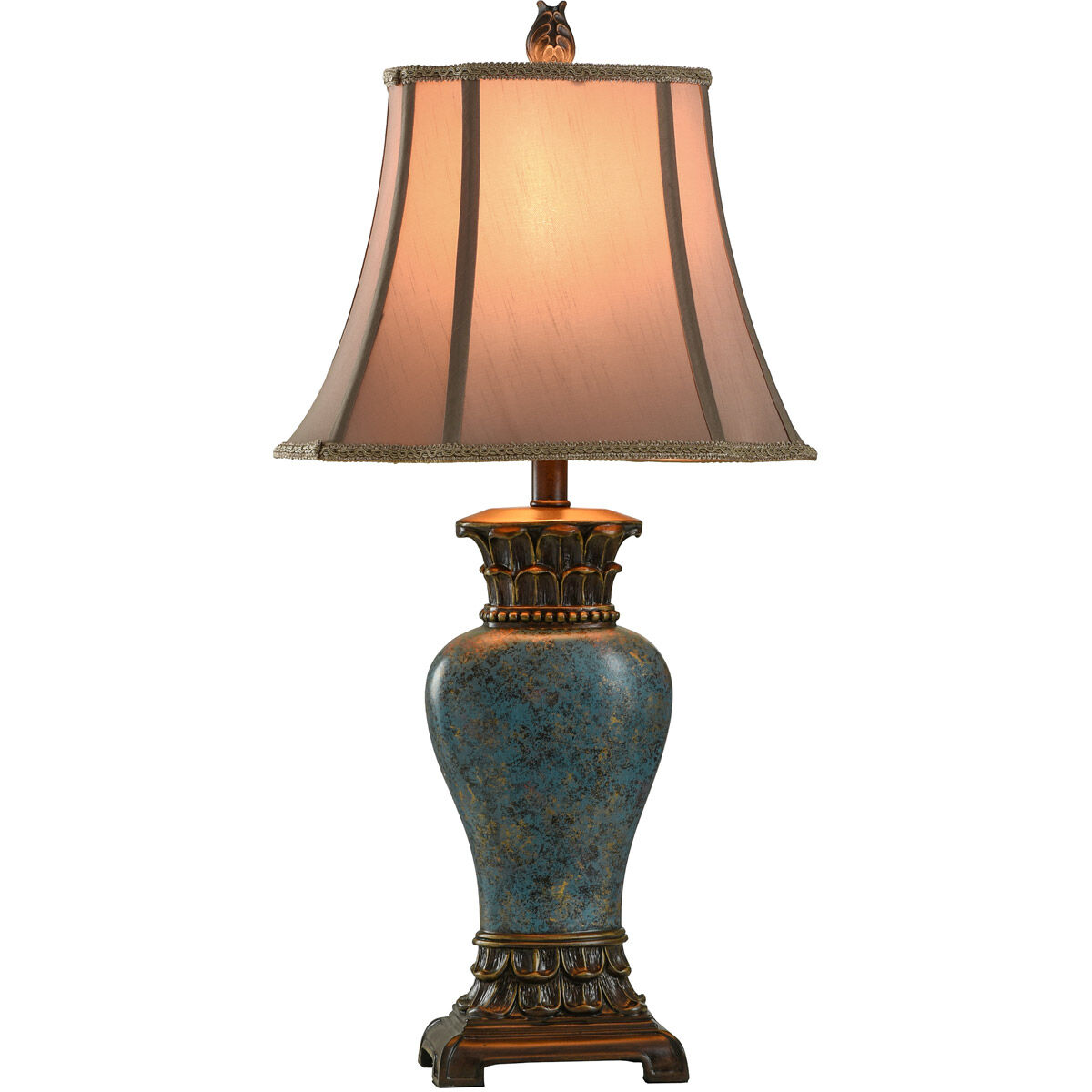 Signature 30 inch 60 watt Blue and Brown Table Lamp Portable Light