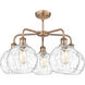 Athens Water Glass 5 Light 26 inch Antique Copper and Clear Water Glass Chandelier Ceiling Light