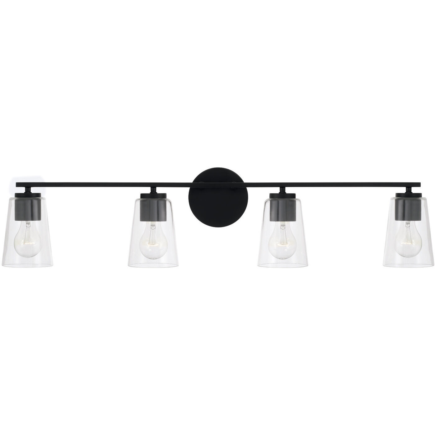 Portman 4 Light 35.25 inch Matte Black Vanity Light Wall Light