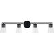 Portman 4 Light 35.25 inch Matte Black Vanity Light Wall Light