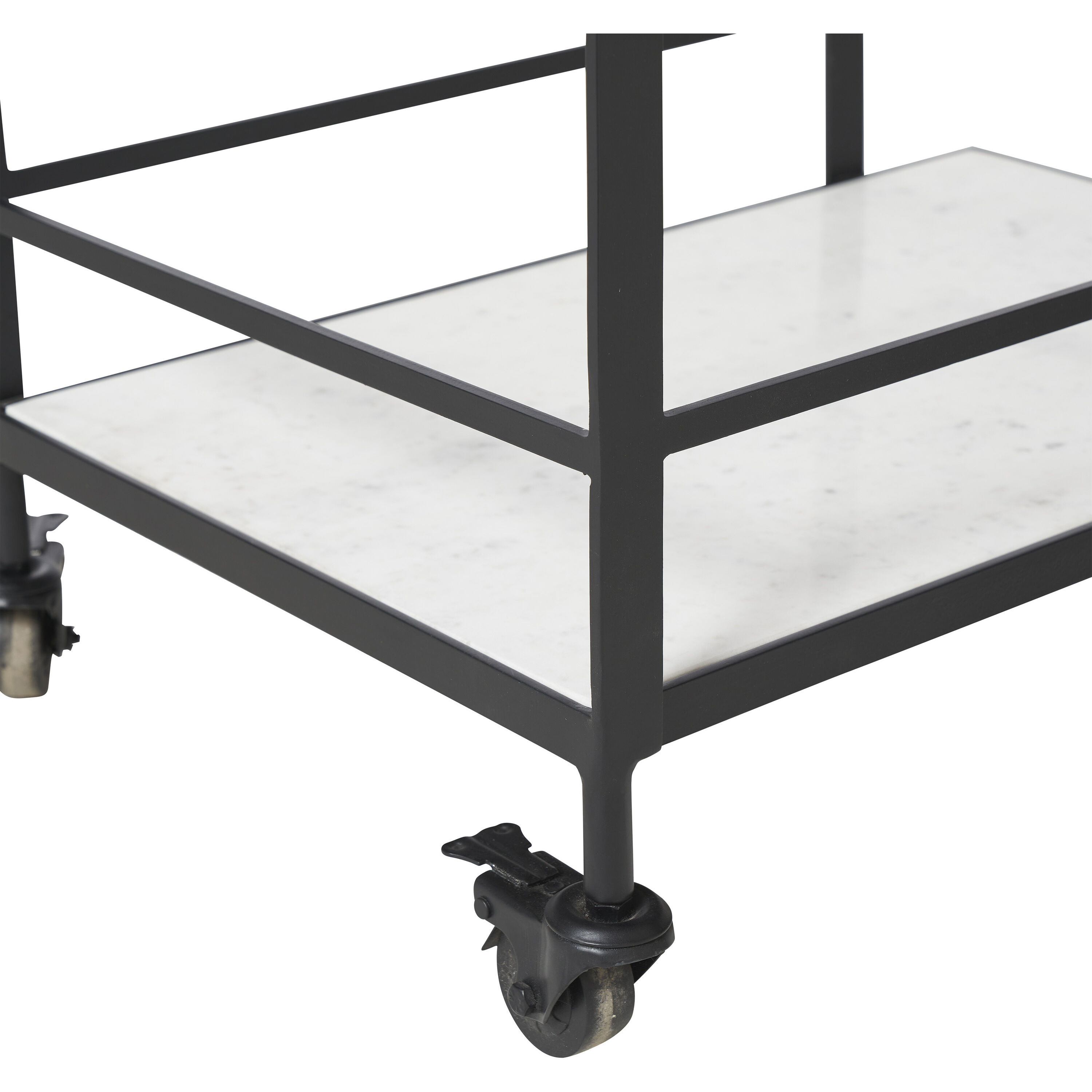 Colton Matte Black and White Bar Cart