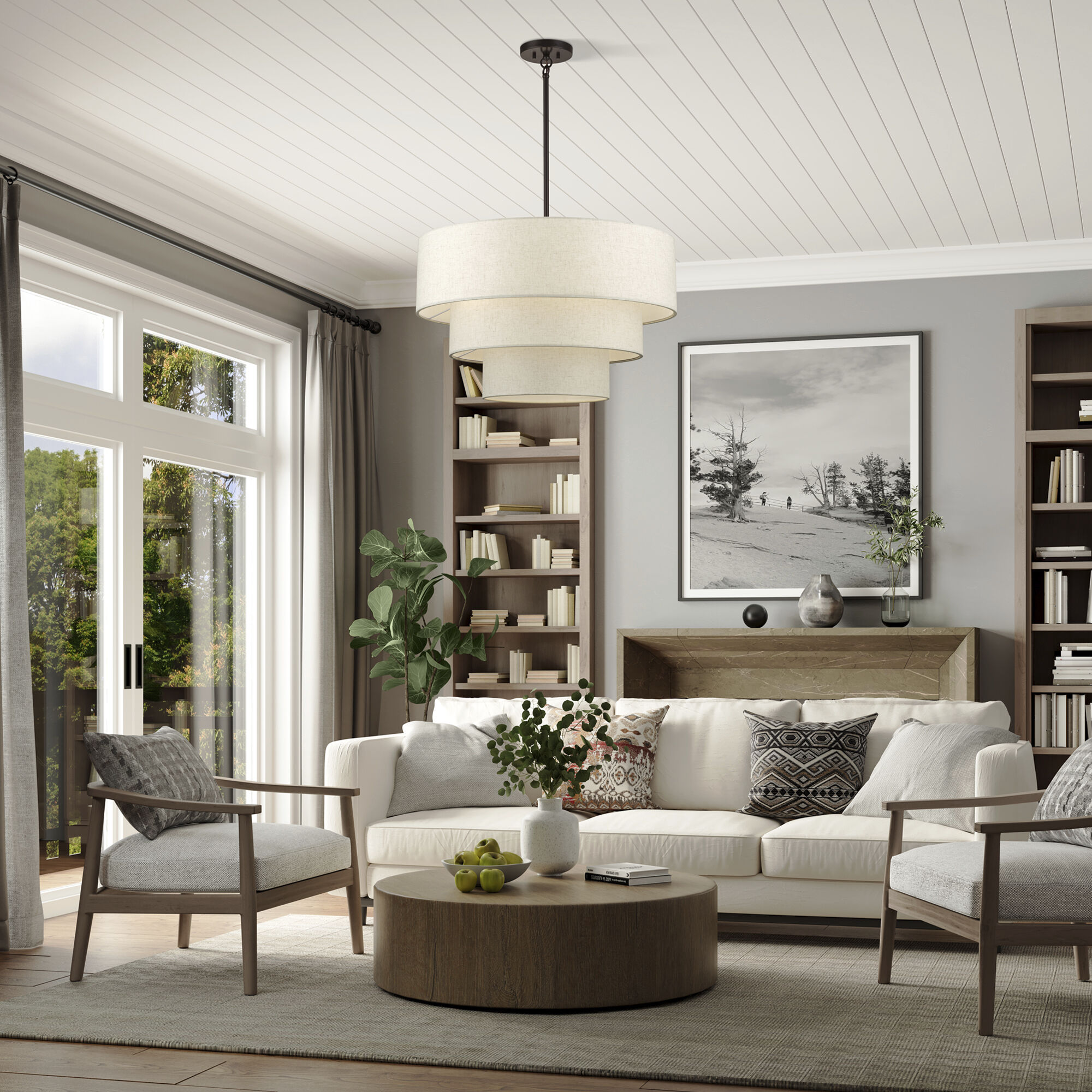 Manorwood 5 Light 28 inch English Bronze Pendant Chandelier Ceiling Light, Medium