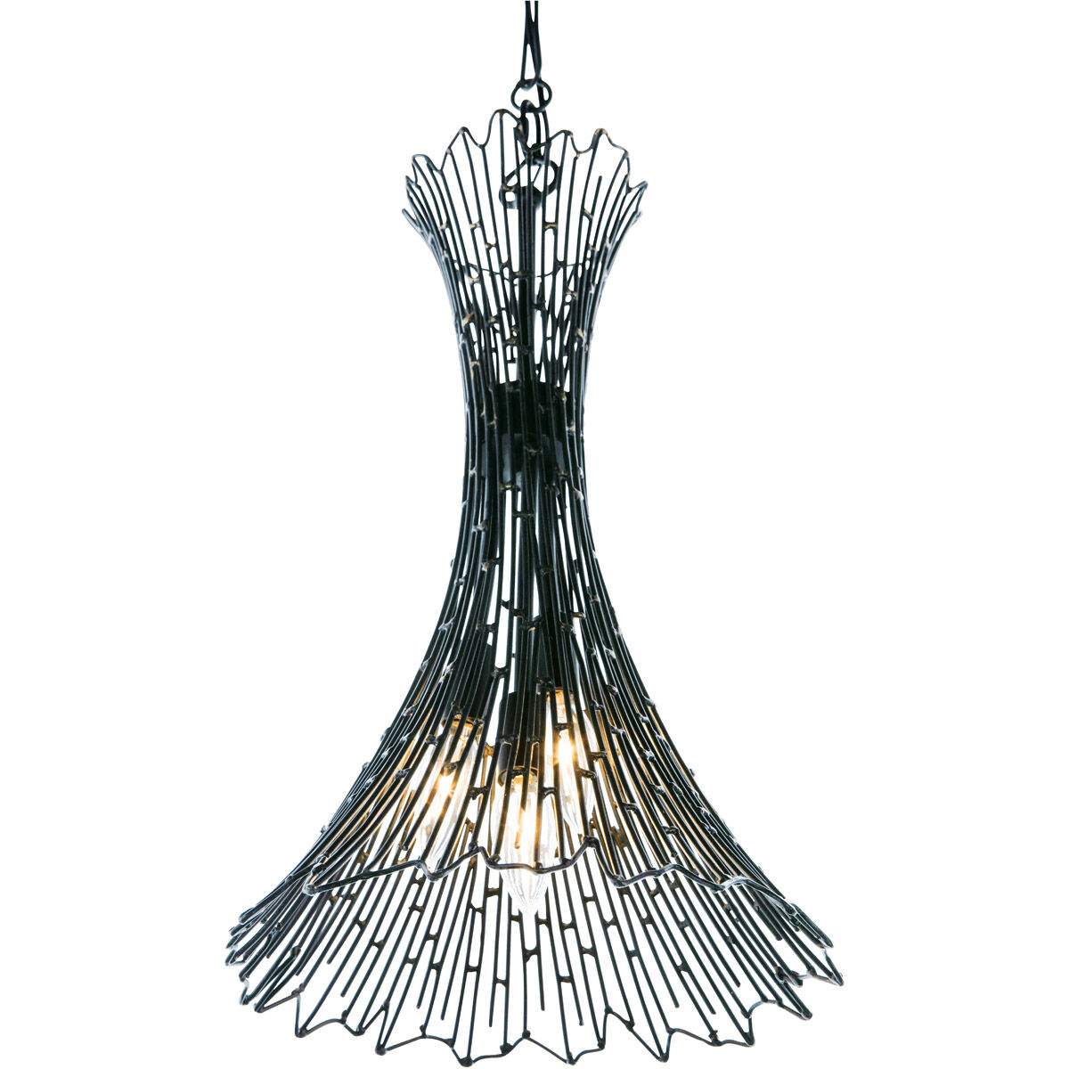 Rikki 3 Light 13 inch Carbon and Aged Gold Pendant Ceiling Light
