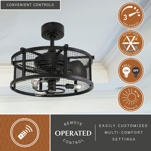 Humboldt 6.1 inch Black with Black-Dark Bronze Blades Ceiling Fan