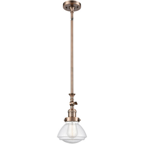 Franklin Restoration Olean LED 6.75 inch Antique Copper Mini Pendant Ceiling Light in Seedy, Franklin Restoration
