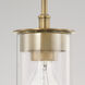 Mason 1 Light 5 inch Aged Brass Semi-Flush Mount Ceiling Light, Convertible Dual Mount