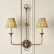 Block Print Mustard and White Pleated Chandelier Shade