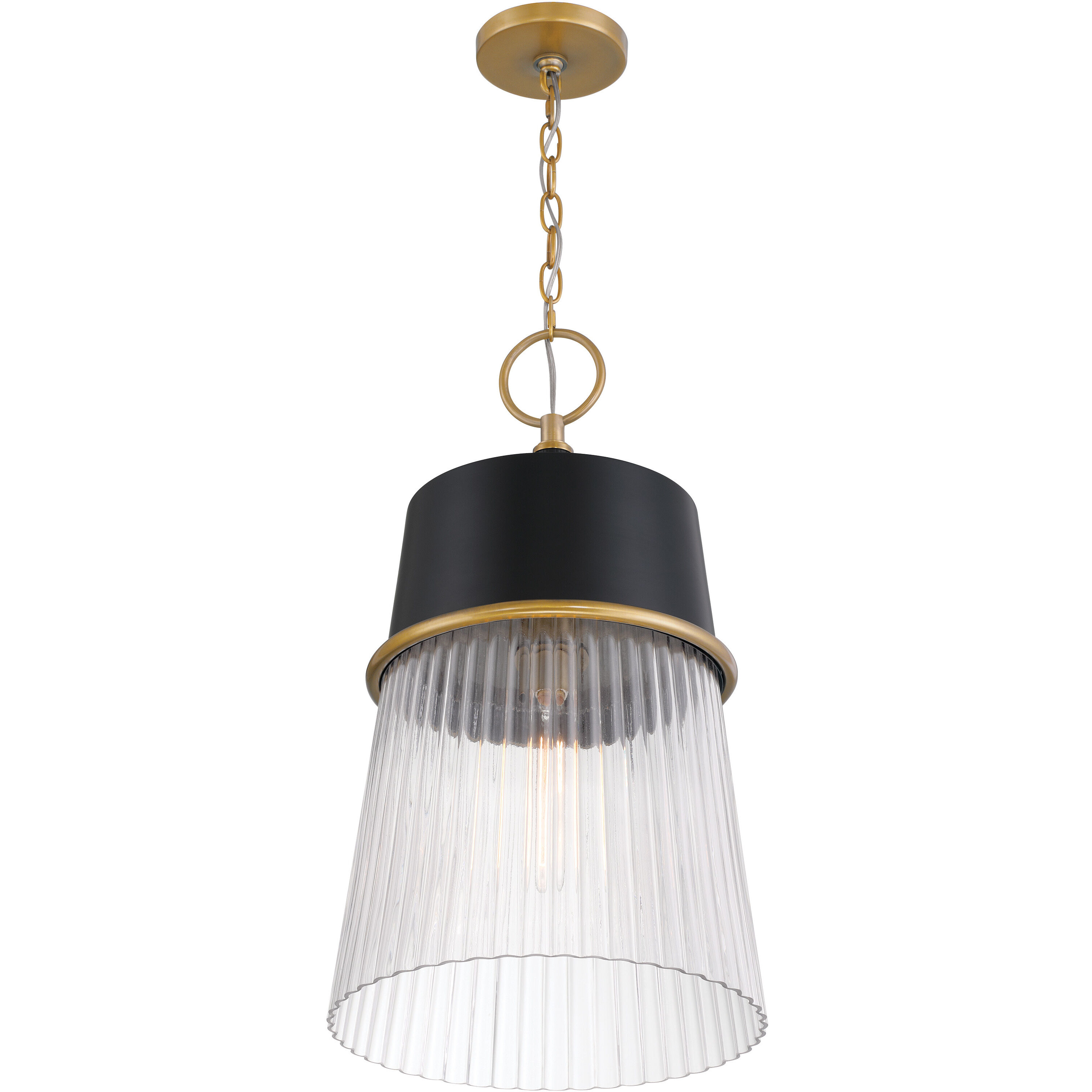 Stamford 1 Light 13 inch Legacy Brass and Dark Matte Black Pendant Ceiling Light
