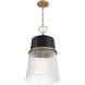 Stamford 1 Light 13 inch Legacy Brass and Dark Matte Black Pendant Ceiling Light