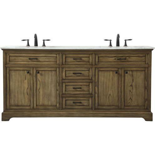 Americana 72 X 22 X 35 inch Driftwood Vanity Sink Set