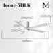 Atlas Irene-5HLK 60 inch Gloss White with Matte White Blades Ceiling Fan, Flush Mounted