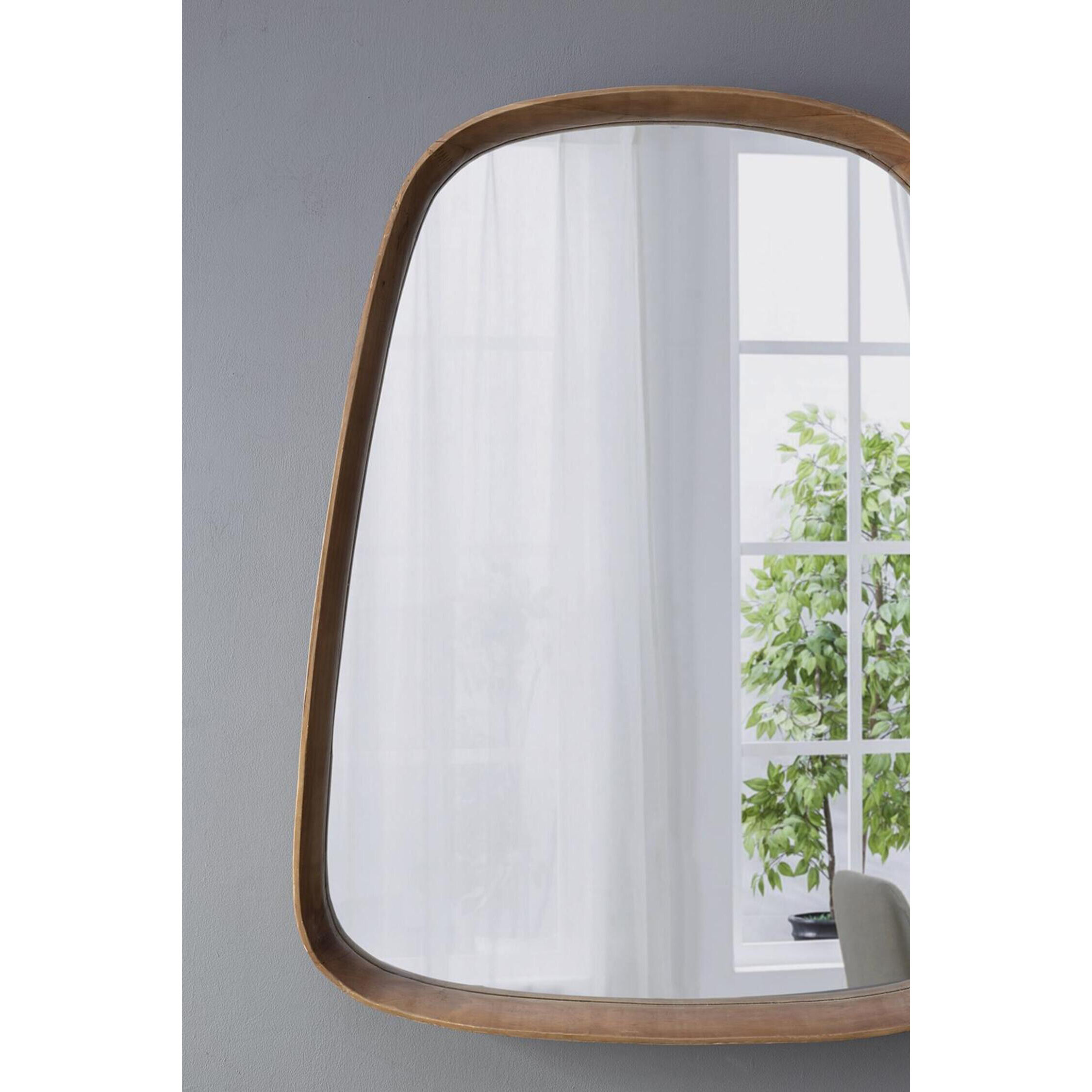 Wayne 37.4 X 27 inch Brown Wall Mirror