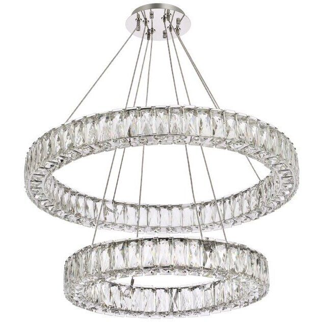 Monroe 2 Light 28 inch Chrome Chandelier Ceiling Light