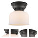 Aditi Large Bell 1 Light 8 inch Matte Black Flush Mount Ceiling Light in Matte White Glass, Aditi