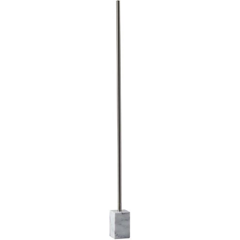 Minimalist Ambient Glow Led Floor Lamp With Dimmer In Brushed Steel And White Marble Minimalist Ambient Glow Led Floor Lamp With Dimmer In Brushed Steel And White Marble