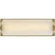 Lisa McDennon Devon LED 4.75 inch Lacquered Brass Bath Light Wall Light in Etched Opal, 20W, 2900K, Linear, Sconce
