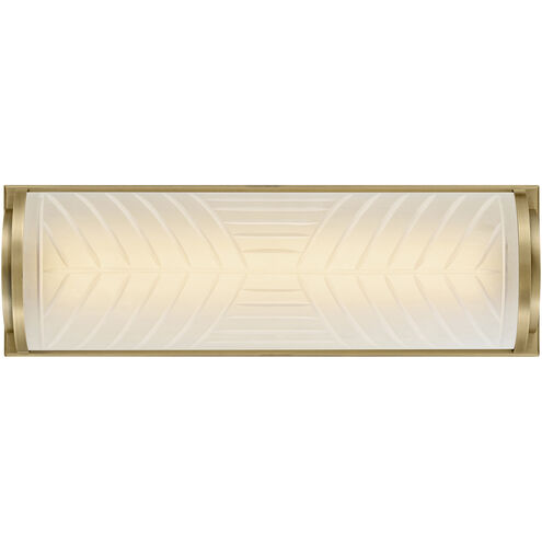 Lisa McDennon Devon LED 4.75 inch Lacquered Brass Bath Light Wall Light in Etched Opal, 20W, 2900K, Linear, Sconce