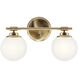 Benno 2 Light 14.75 inch Champagne Bronze Bath Bracket Wall Light, 2 Arm