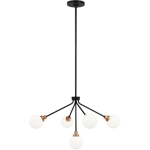 Art 5 Light 32 inch Midnight Black Chandelier Ceiling Light