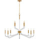 Chapman & Myers Reagan 12 Light 44.75 inch Antique-Burnished Brass and Crystal Two Tier Chandelier Ceiling Light in (None), Grande