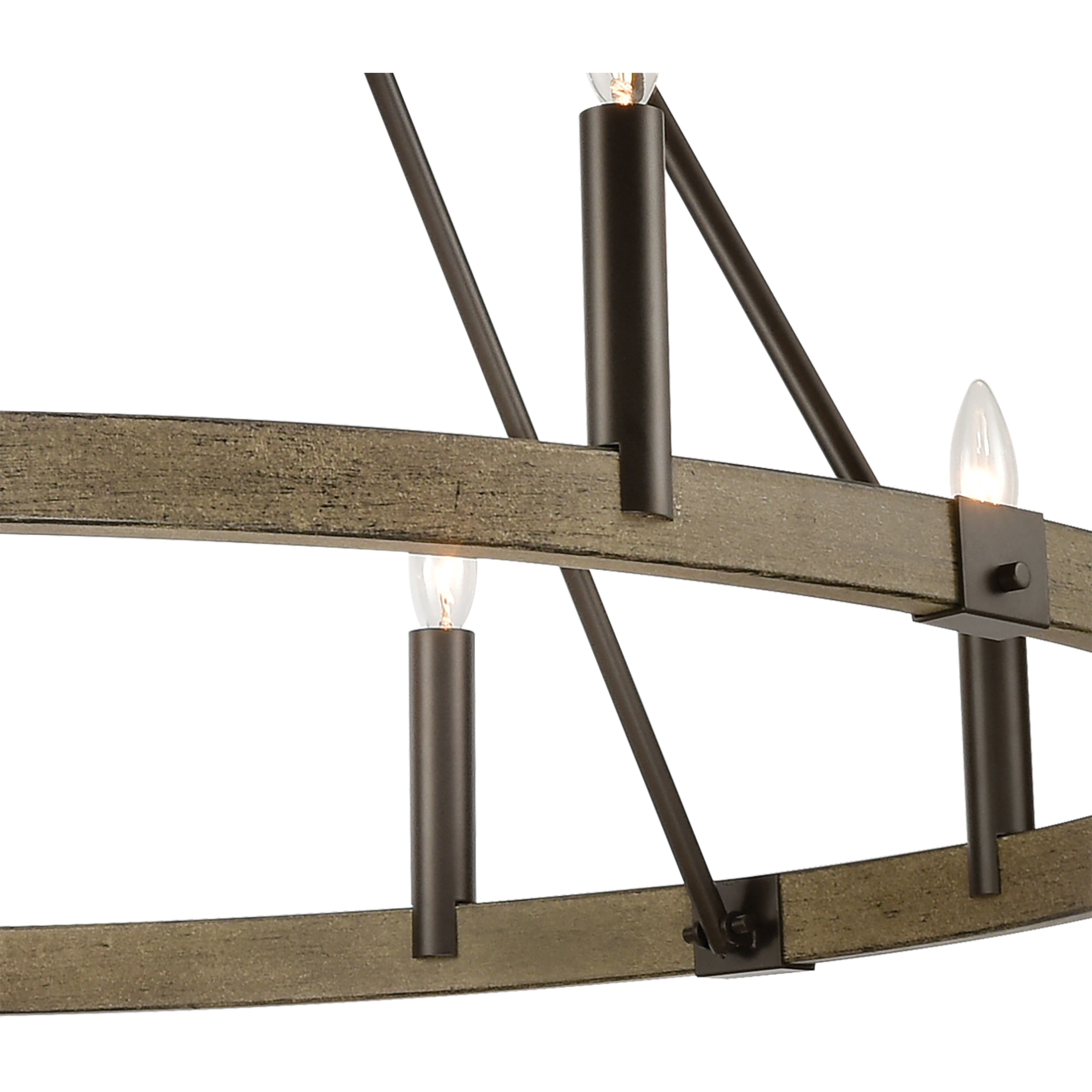 Transitions 12 Light 50 inch Oil Rubbed Bronze Chandelier Ceiling Light