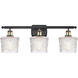 Ballston Niagra 3 Light 26 inch Black Antique Brass Bath Vanity Light Wall Light, Ballston