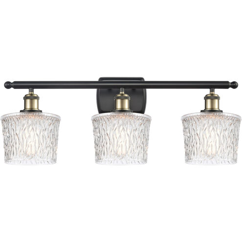 Ballston Niagra 3 Light 26 inch Black Antique Brass Bath Vanity Light Wall Light, Ballston