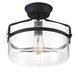 Modern 1 Light 13.25 inch Matte Black Semi-Flush Ceiling Light