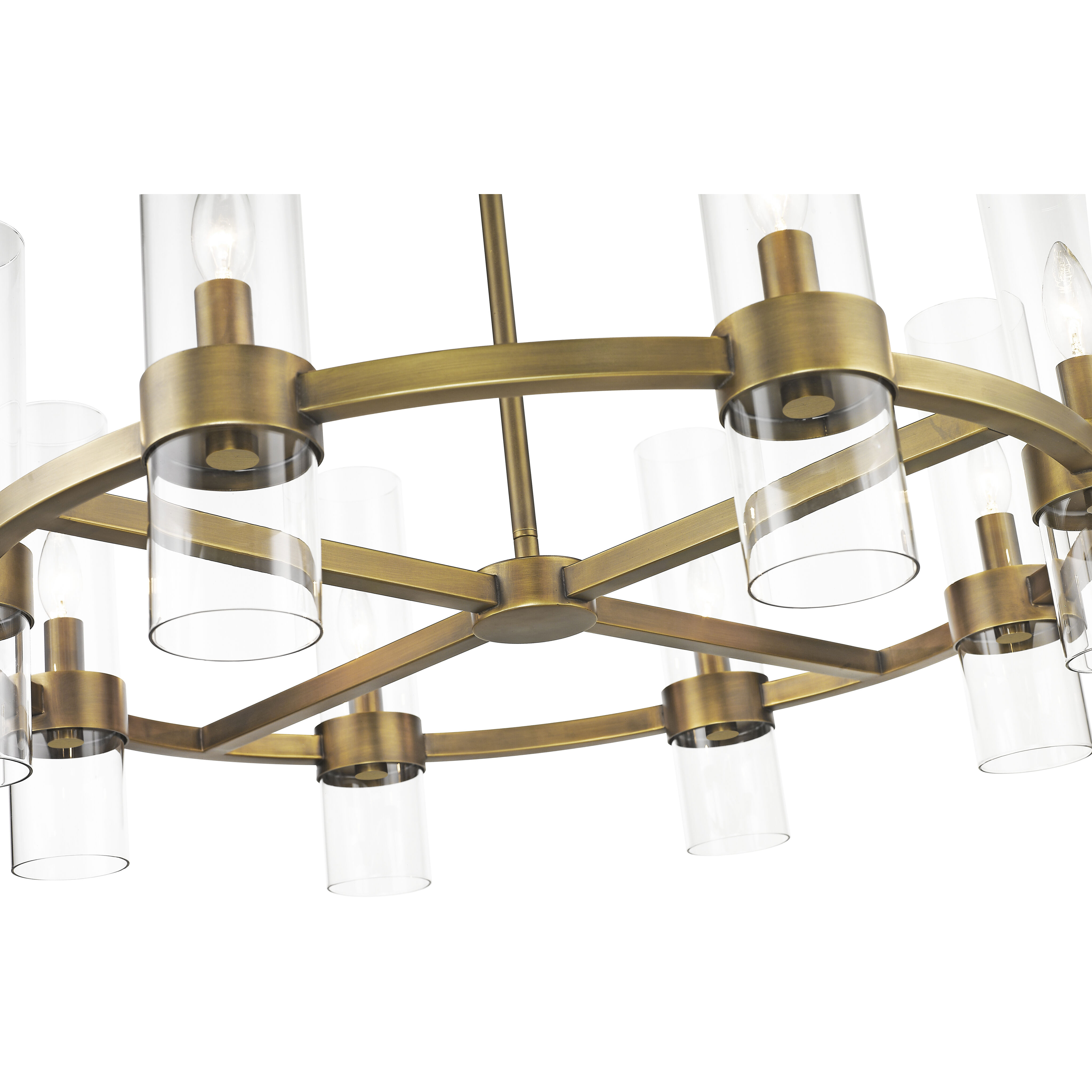 Datus 8 Light 32 inch Rubbed Brass Chandelier Ceiling Light