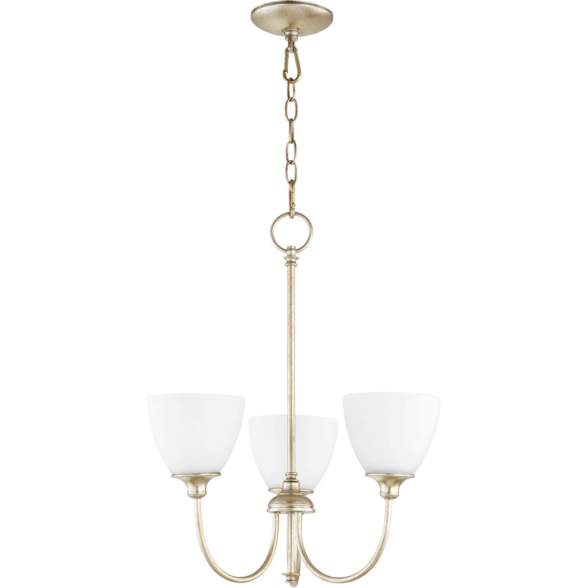 Celeste 3 Light 21 inch Aged Silver Leaf Chandelier Ceiling Light, Satin Opal