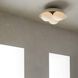 Glaze 3 Light 19 inch Ivory Stained Crackle and Blackened Steel Flush Mount Ceiling Light, Large