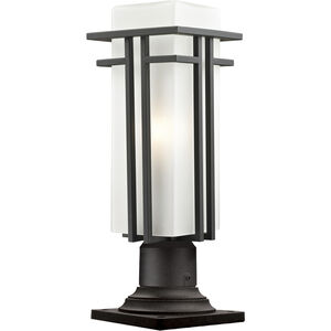 Abbey 1 Light 19.25 inch Outdoor Rubbed Bronze Outdoor Pier Mounted Fixture