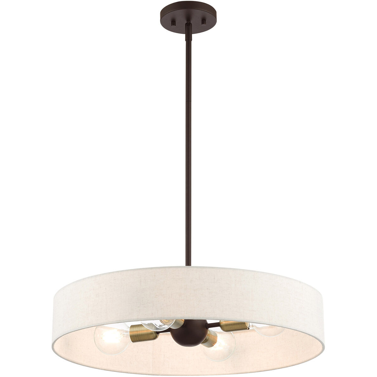 Venlo 4 Light 22 inch Bronze with Antique Brass Accents Pendant Ceiling Light