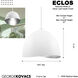Eclos 1 Light 15.75 inch Textured White With Silver Leaf Inside Pendant Ceiling Light