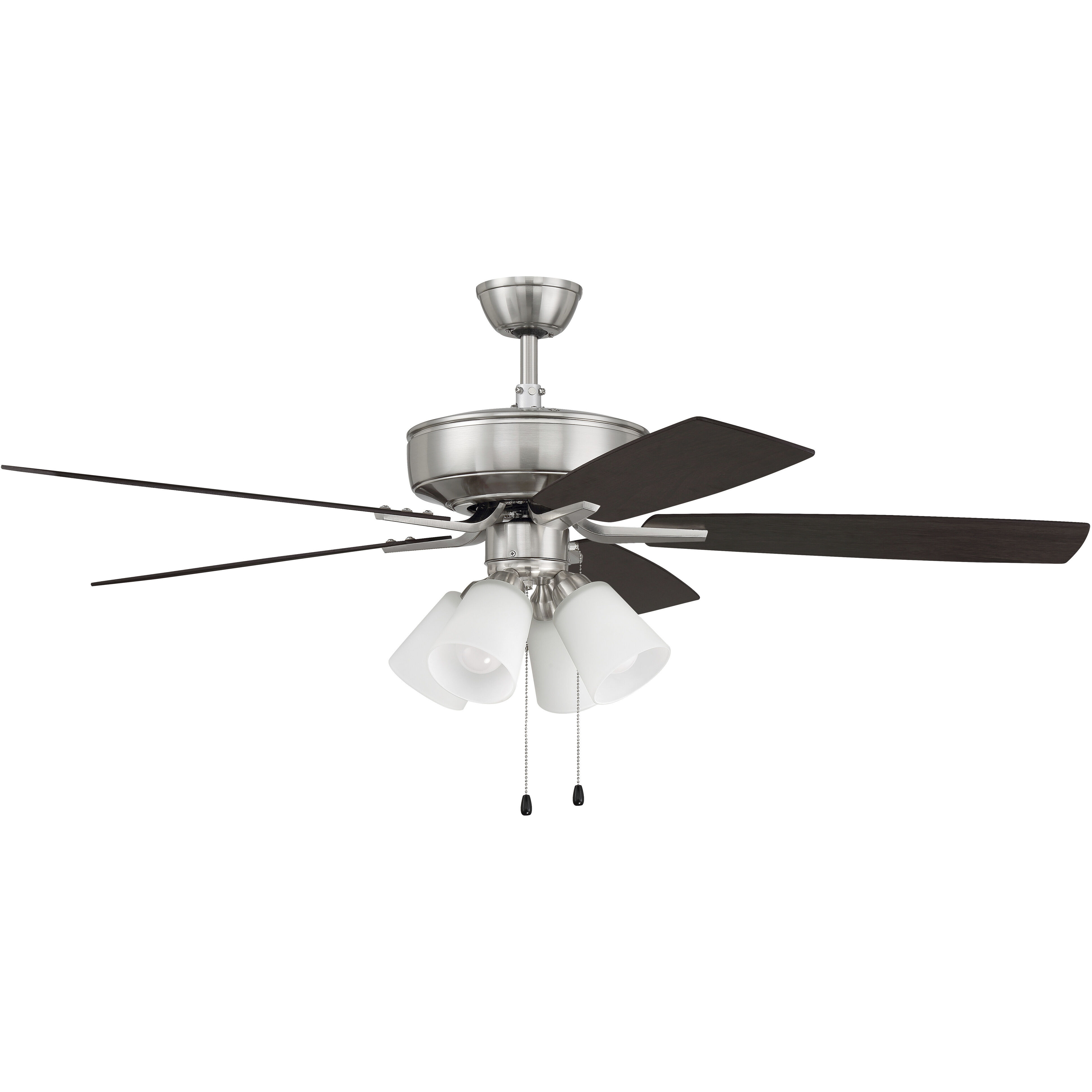Pro Plus 114 52 inch Brushed Polished Nickel with Driftwood/Grey Walnut Blades Contractor Ceiling Fan