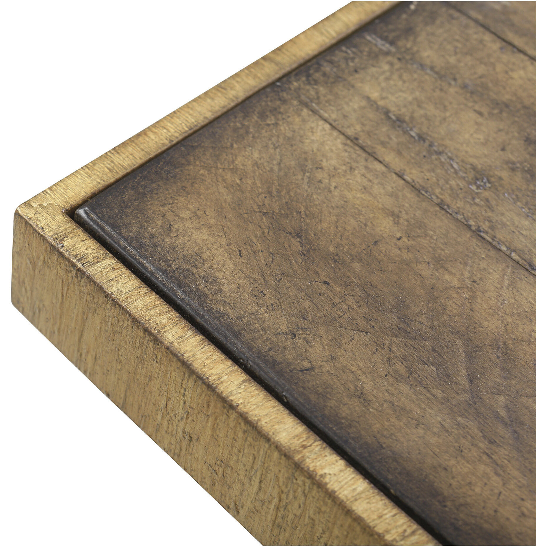 Better Ending 25 X 22 inch Aged Gold with Natural Accent Table
