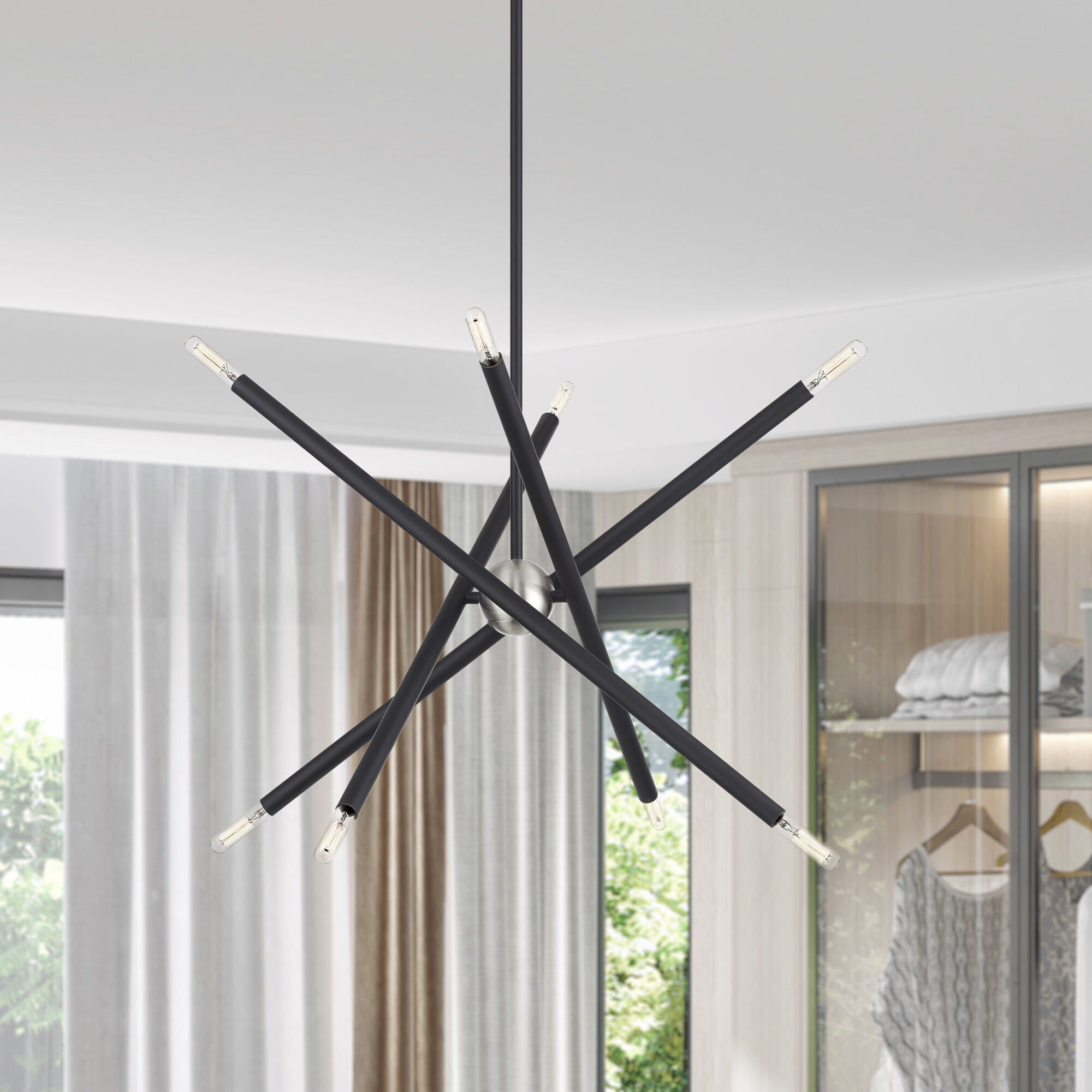 Soho 8 Light 24 inch Black Chandelier Ceiling Light