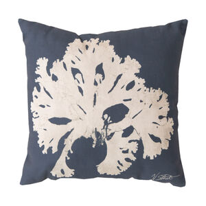 Mobjack Bay 18 X 18 inch Navy and Beige Outdoor Throw Pillow