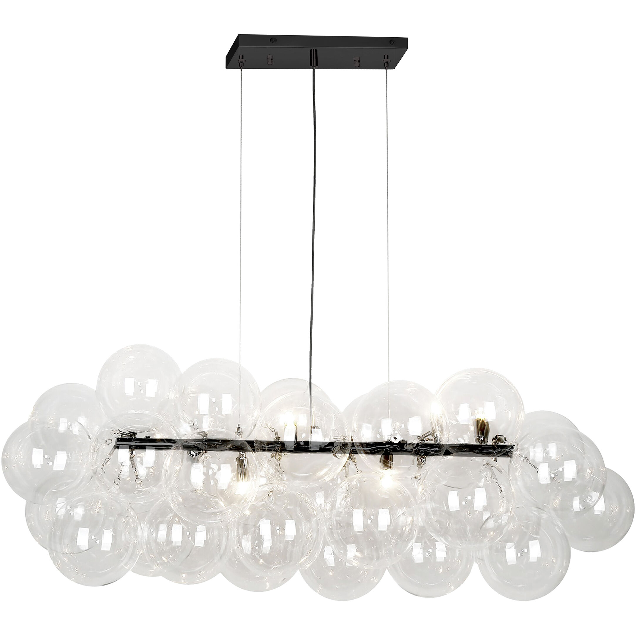 Comet 10 Light 41 inch Clear with Matte Black Horizontal Pendant Ceiling Light