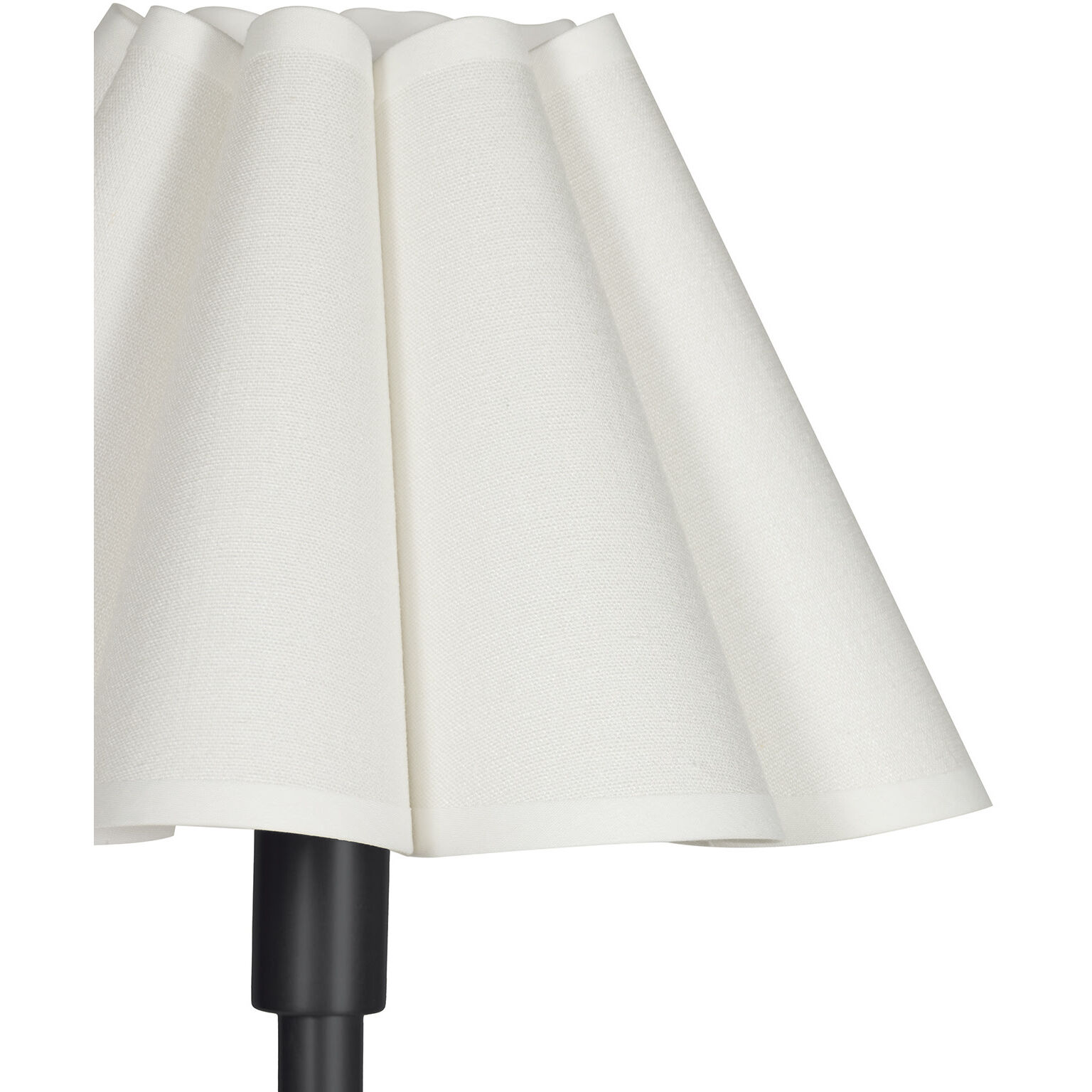 Polly 56 inch 60.00 watt Blackened Brass Floor Lamp Portable Light in White Scalloped Shade