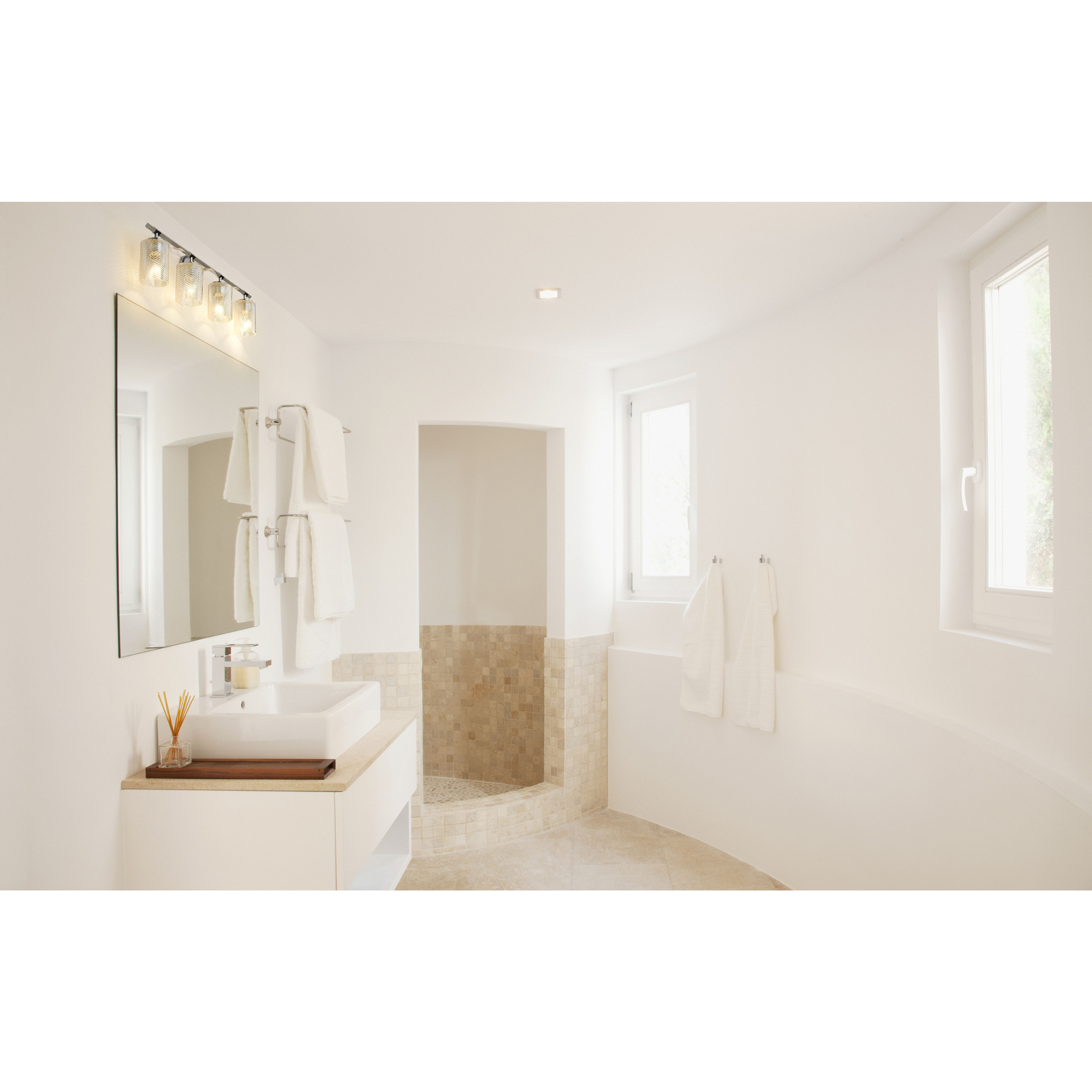 Dover Street 4 Light 33 inch Polished Nickel Vanity Wall Light