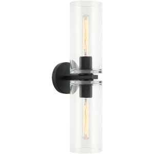 Lincoln 2 Light 4.75 inch Matte Black Wall Sconce Wall Light