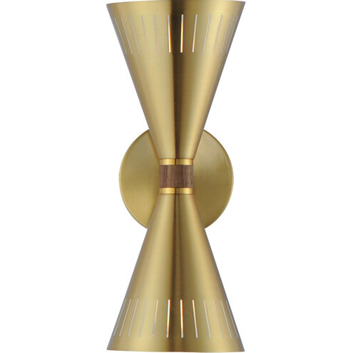 Helsinki 2 Light 5.75 inch Natural Aged Brass Wall Sconce Wall Light