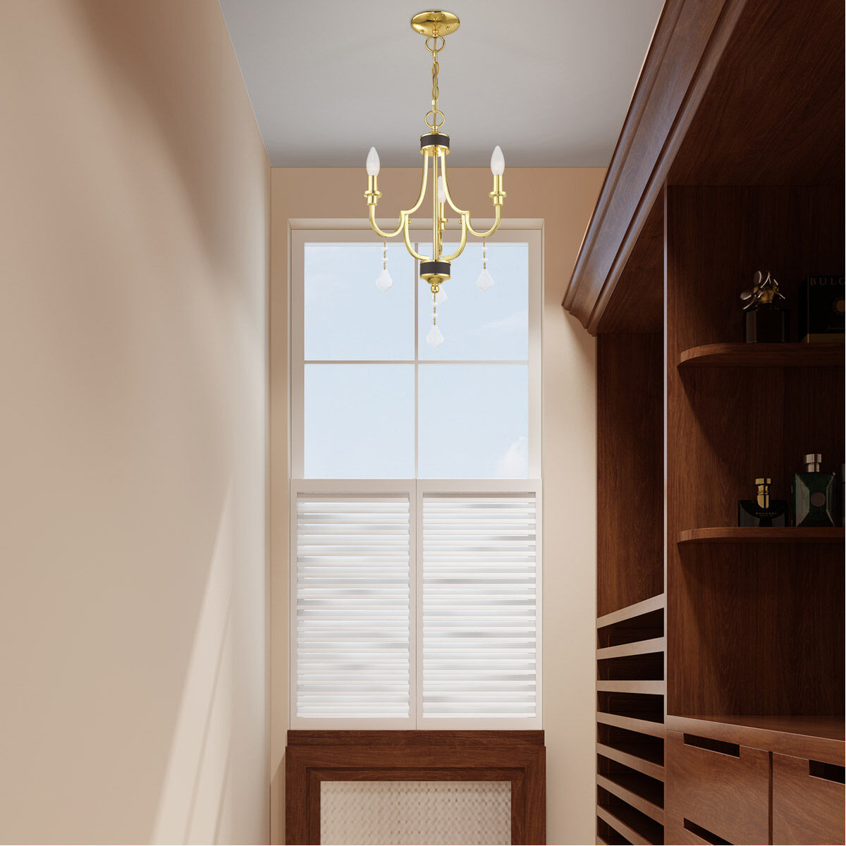 Glendale 3 Light 14 inch Polished Brass Mini Chandelier Ceiling Light