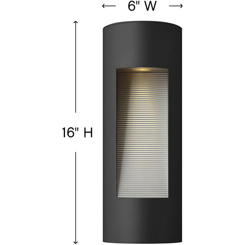 Luna LED 16 inch Satin Black Outdoor Wall Mount Lantern, Medium