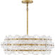 Rene LED 28.5 inch Distressed Brass Chandelier Ceiling Light 