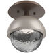 Cabochon Sconce & Flush Mount Wall Light in Smoke, 2700K LED, Burnished Bronze with Beige Silver